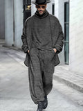 Classic Quiet Luxury 3-Piece Outfits Sets coofandy Flecking Gray M
