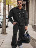 Casual Plaid 2-Piece Outfits Sets coofandy Black M
