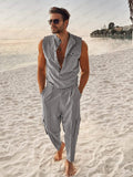 Leisure Trendy Tank Top Set Sets coofandy Grey M