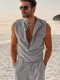 Leisure Trendy Tank Top Set Sets coofandy
