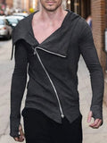Stylish Slant Placket Full Sleeves Top Shirts coofandy