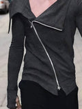 Stylish Slant Placket Full Sleeves Top Shirts coofandy