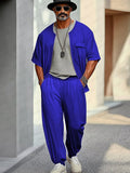 Stylish Urban Street 2-Piece Outfit Sets coofandy Blue M