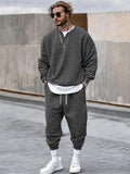 Trendy 2-Piece Tracksuit Set Sports Set coofandy Black M