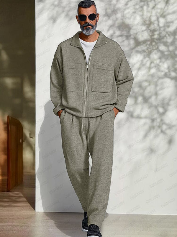 Utility Jacket Pants Set Sets coofandy Grey M