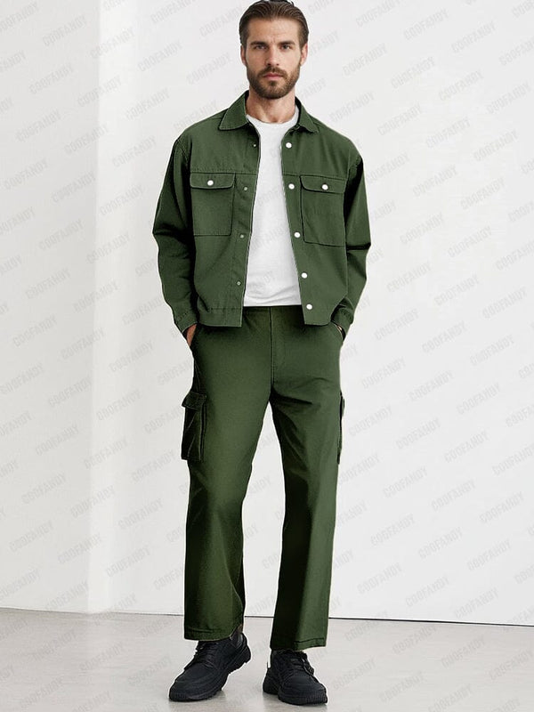 Classic Cargo Matching Set Sets coofandy Army Green M
