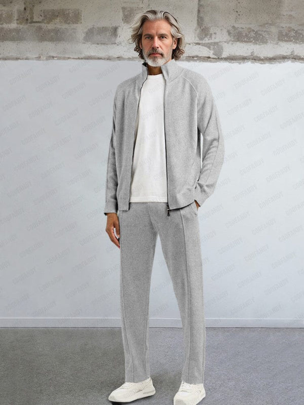 Activewear Jacket Pants Set Sets coofandy Grey M