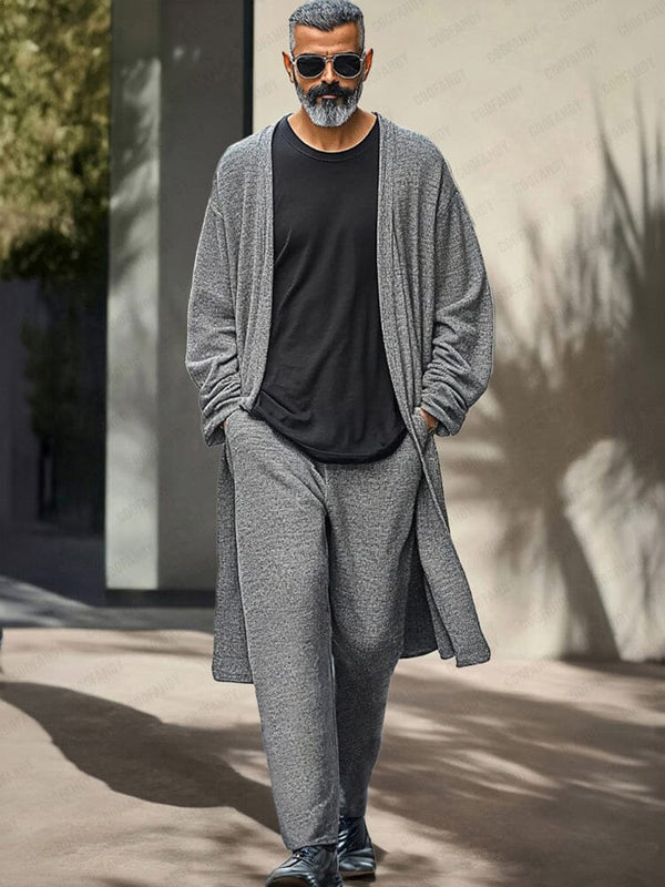 Comfy Clean 2-Piece Outfits Sets coofandy Grey M