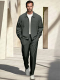 Casual Timeless 2-Piece Outfits Sets coofandy Dark Gray M