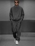 Stylish Full-Zip Jacket Set Sets coofandy Dark Flecking Gray M