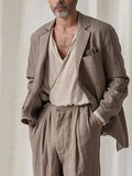 Effortless Cotton Linen Suit Set Sets coofandy