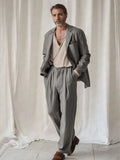 Effortless Cotton Linen Suit Set Sets coofandy Light Grey M
