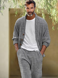 Luxe Simple Cardigan Pants Set Sets coofandy