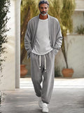 Leisure Comfy 2-Piece Outfits Sets coofandy Grey M