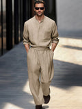 Modern Timeless Cotton 2-Piece Set Sets coofandy Khaki M