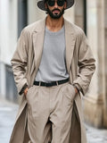 Classic Trench Coat Pants Set Sets coofandy