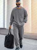 Urban Casual 2-Piece Outfits Sets coofandy Grey M