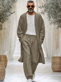 Comfy Minimalist 2-Piece Outfits Sets coofandy Khaki M