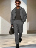 Urban Casual 2-Piece Outfits Sets coofandy Grey M
