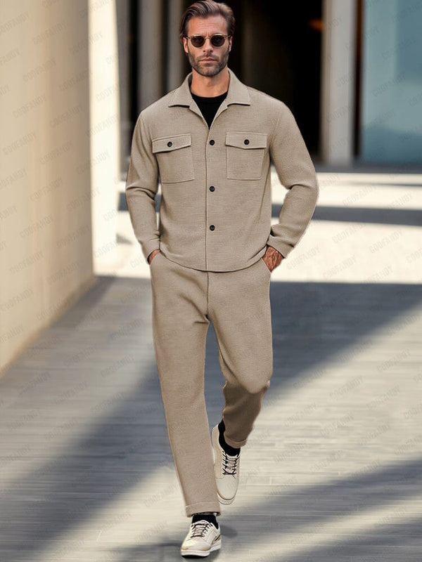 Athleisure Versatile 2-Piece Set Sets coofandy Khaki M