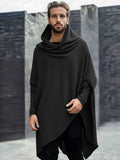 Modern Asymmetrical Hooded Top Tops coofandy Black M