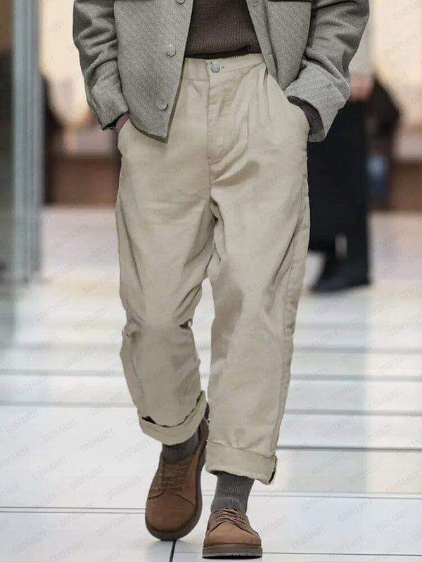 Classic Versatile 100% Cotton Pants Pants coofandy Light Khaki M