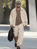Leisure Relaxed Twill Matching Sets Sets coofandy Khaki M