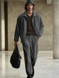 Urban Casual Twill Matching Sets Sets coofandy Dark Grey M