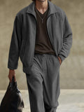 Urban Casual Twill Matching Sets Sets coofandy