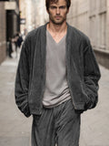 Luxe Soft Velvet Jacket Set Sets coofandy