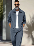Leisure Suede 2-Piece Outfits Sets coofandy