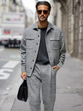 Casual Pockets Jacket Pants Set Sets coofandy