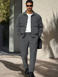 Chic Workwear Style 2-Piece Outfit Sets coofandy Grey M