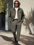 Timeless Utility jacket Pants Set Sets coofandy Khaki M