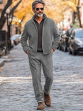 Ultra Soft Jacket Trousers Set Sets coofandy Grey M
