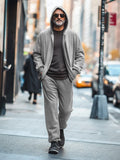 Streetwear Hooded Jacket Pants Set Sets coofandy Light Grey M