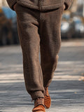 Soft Polar Fleece Jacket Pants Set Sets coofandy