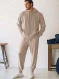Basic Versatile Sweatsuit Set Sets coofandy Khaki M