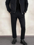 Trendy Collarless Jacket Set Sets coofandy