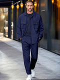 Modern Utility Jacket Set Sets coofandy Blue M