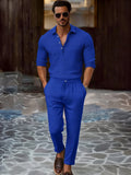 Effortless Elegance Walffe 2-Piece Outfit Sets coofandy Blue M