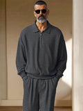 Athleisure Textured Matching Set Sets coofandy