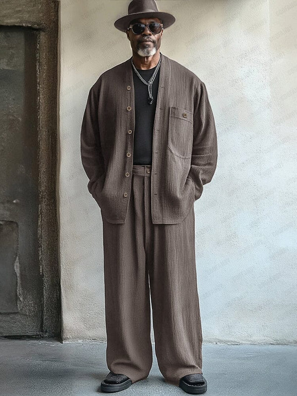 Vintage Comfort 2-Piece Set Sets coofandy Brown M