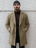 Classic Tailored Two-Button Coat Coat coofandy Khaki M