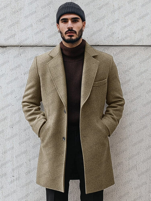 Classic Tailored Two-Button Coat Coat coofandy Khaki M