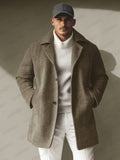 Urban Herringbone Tweed Overcoat Coat coofandy Brown M