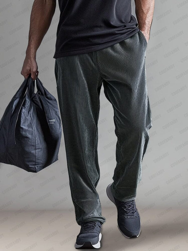 Casual Comfort Corduroy Pants Pants coofandy Dark Grey M