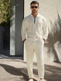 Chic Comfort 2-Piece Sweatsuits Sets coofandy White M