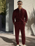 Chic Comfort 2-Piece Sweatsuits Sets coofandy Wine Red M