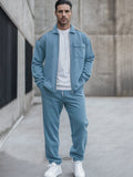 Athleisure Color Block 2-Piece Outfit Sets coofandy Blue M